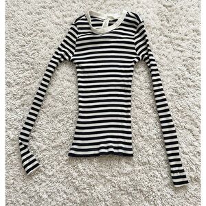 H&M Striped Long-Sleeve Top - Black & White